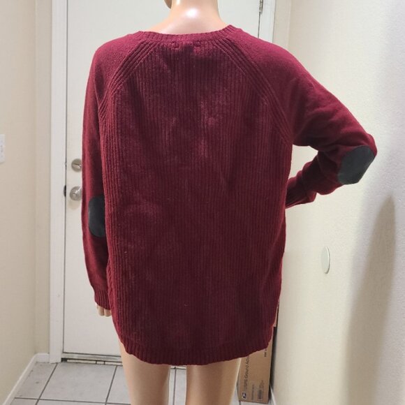 NEW NWT J. CREW 100% WOOL SHAKER KNIT OVERSIZED SWEATER LEATHER ELBOW PATCH sz M - Picture 5 of 8